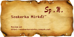 Szekerka Mirkó névjegykártya